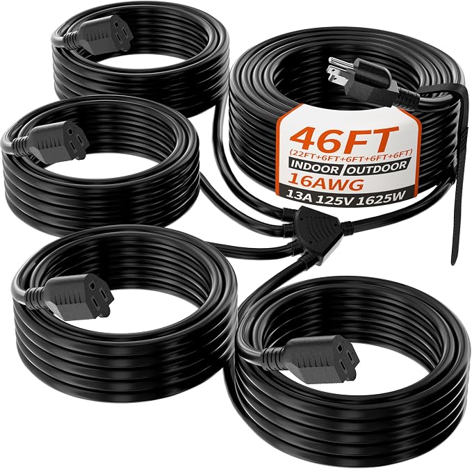 PlugSaf 1 to 4 Splitter Outdoor Extension Cord by PlugSaf