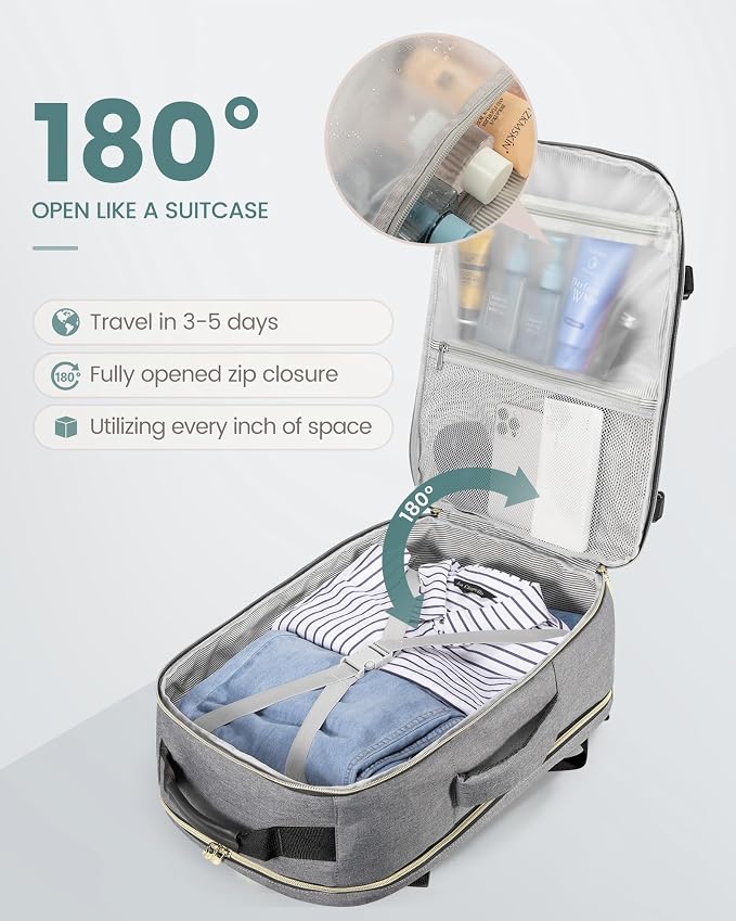 LOVEVOOK Travel Backpack for Women & Men 40L, Airline Approved Carry On - Image 2