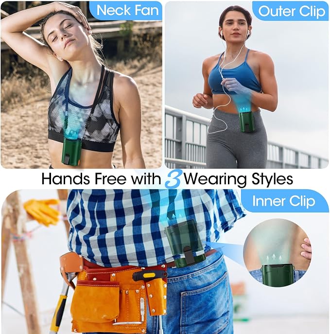 Heelkl 2026 AI Portable Fan Rechargeable, 4 Speeds Strong Airflow, Personal - Image 4