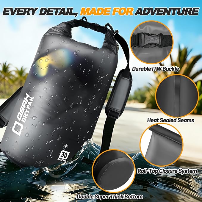 Waterproof Dry Bag, 5L/10L/20L/30L/40L Roll Top Lightweight Storage Backpack - Image 3