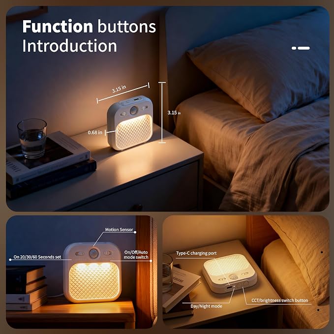 Motion Sensor Night Light, Rechargeable Magnetic LED Closet Light - Image 4