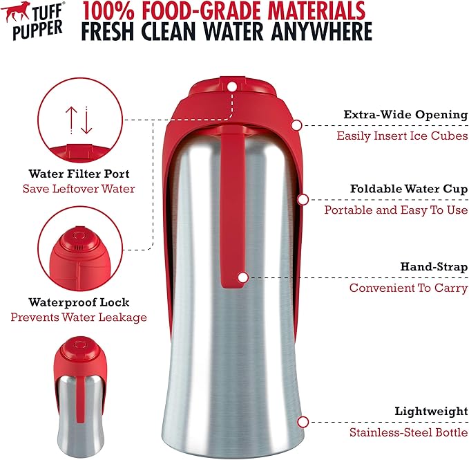 PupFlask Large Dog Water Bottle | 27 or 40 OZ Stainless Steel | Convenient Dog - Image 5