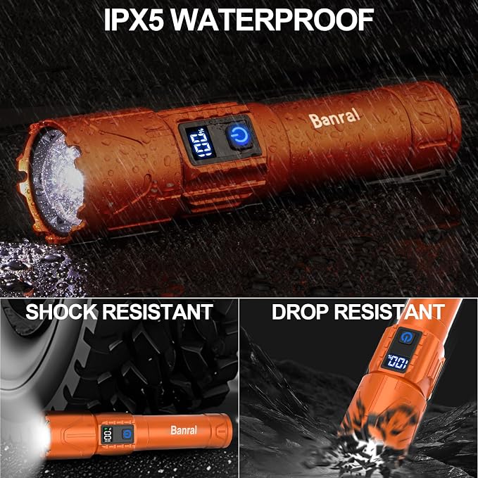 Rechargeable Tactical Flashlights 2000 High Lumens - 5000mAh Super Bright LED - Image 8