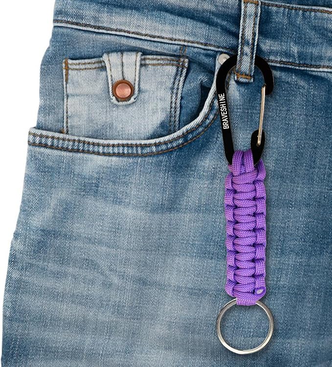 BRAVESHINE Paracord Keychain Carabiner Clip, D Ring Lanyard Hanger Stroller Hook - Image 8