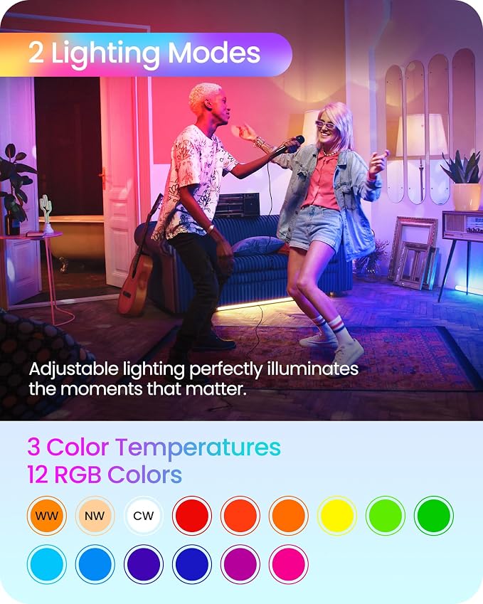 Rechargeable Light Bulbs with Remote Control, 4 Packs E12 Battery Operated - Image 7