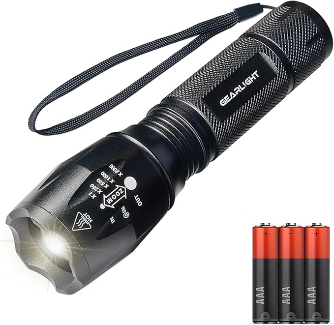 GearLight LED Flashlight Bright, Zoomable Tactical Flashlights by GearLight