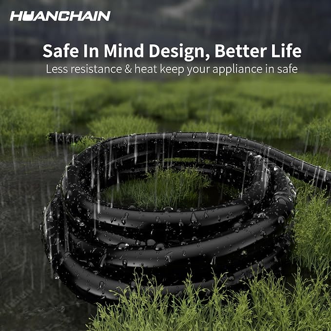 HUANCHAIN Black Outdoor Extension Cord 25 FT Waterproof, Flexible 16/3 Gauge - Image 5