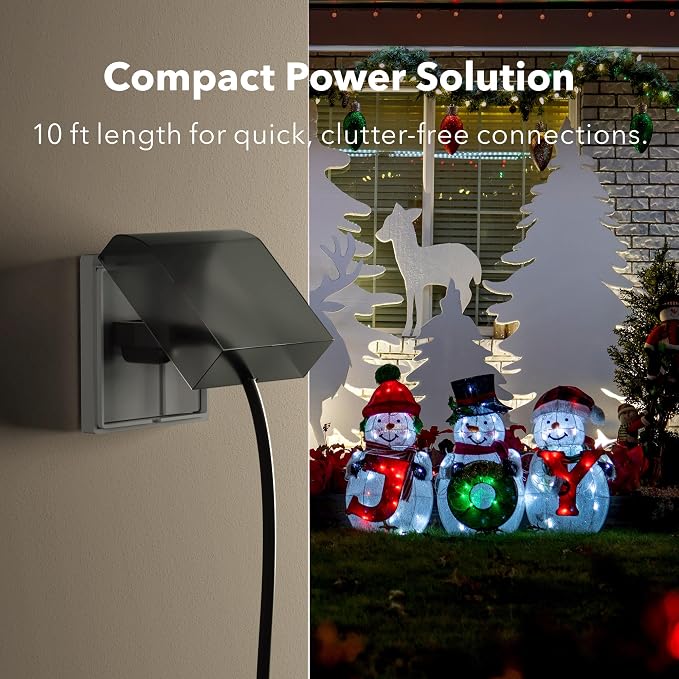 BN-LINK 10ft Indoor Outdoor Extension Cord 16/3 SJTW, Weather Resistant & Flame - Image 3