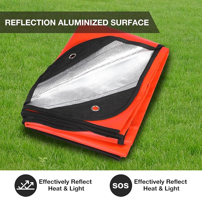RedSwing 4 Pack Emergency Blankets, Waterproof Survival Thermal Tarp - Image 6