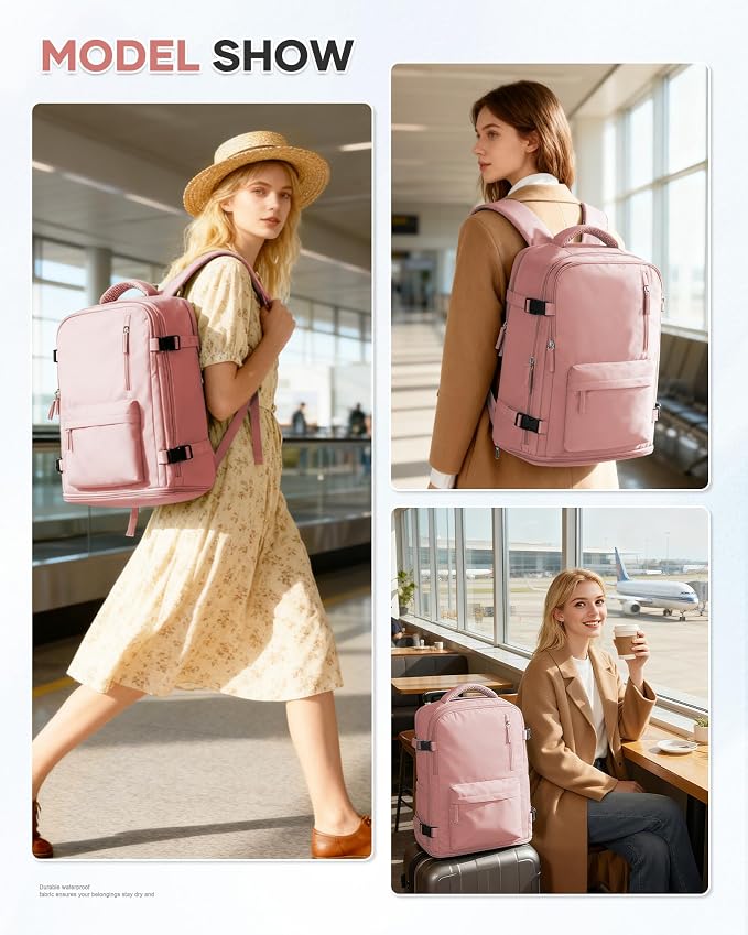 WONHOX Large Travel Backpack Carry on Flight Approved Laptop Work Business - Image 8