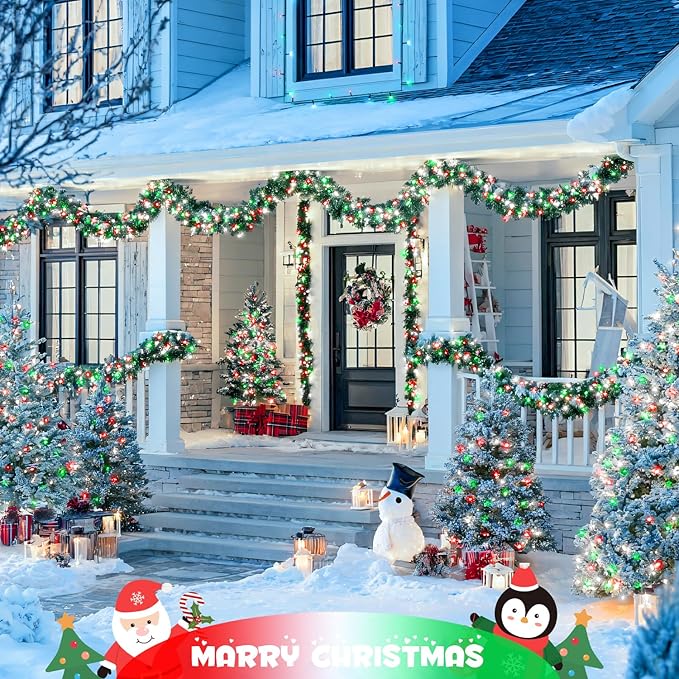 JMEXSUSS 2 Pack Red White and Green Solar Christmas Lights, Each 33FT 100 LED - Image 6