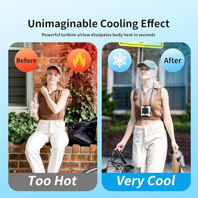 Socool 10000mAh Portable Waist Fan Clip on Wearable Belt Personal Fan - Image 9