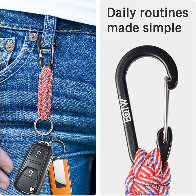 EOTW Paracord Keychain for Men Women Paracord Carabiner Backpack Keychain - Image 4