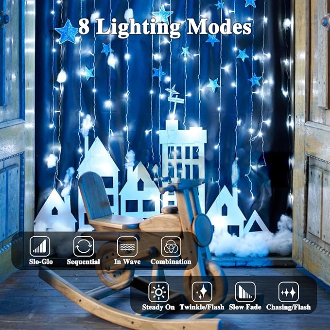 240LED 88Ft Connectable String Lights Indoor Outdoor Clear Wire | Cool White - Image 2