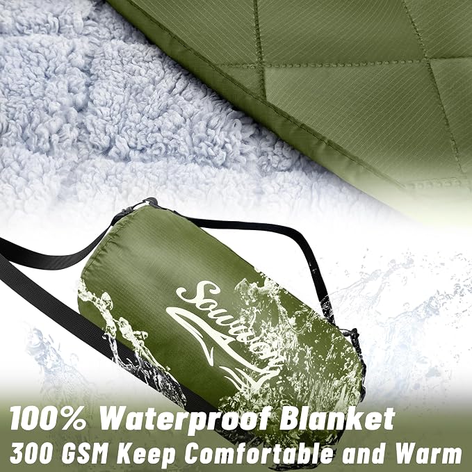 Waterproof Outdoor Blanket 82”X 55” Packable, Stadium Blankets - Image 3