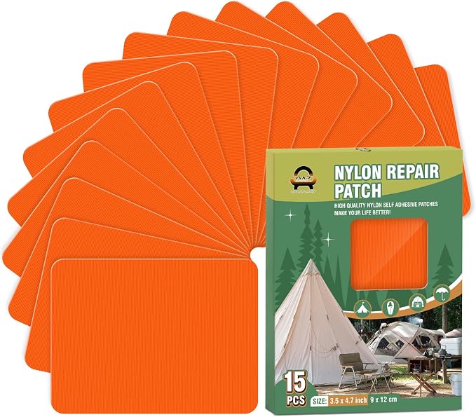 OAZ 15 Pieces 3.5 x 4.7 inch Nylon Repair Patches Nylon Fabric Patch by OAZ
