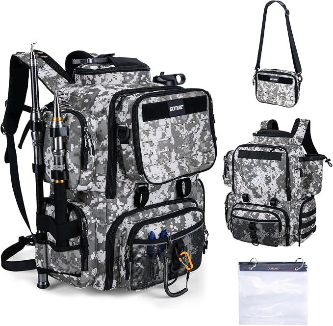 Goture Fishing Backpack, 900D Water-Resistant Tackle Backpack by Goture