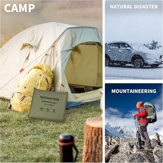 Heavy Duty Survival Blanket -Multifunctional Reflective Tarp Thermal Blanket - Image 7