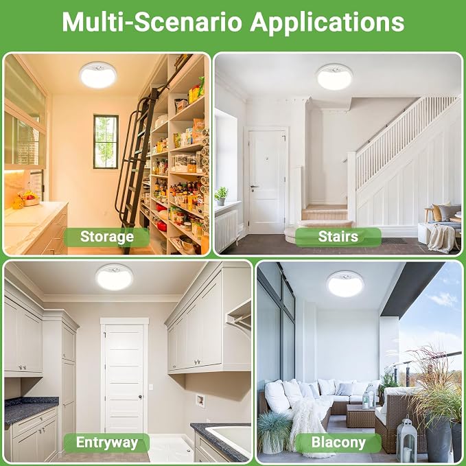 zemty 4Pack 9inch Motion Sensor Ceiling Lights Wired, 18W 1800lm 3CCT/3 - Image 7