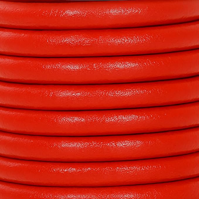 Mandala Crafts Round Genuine Red Leather Cord - Image 3