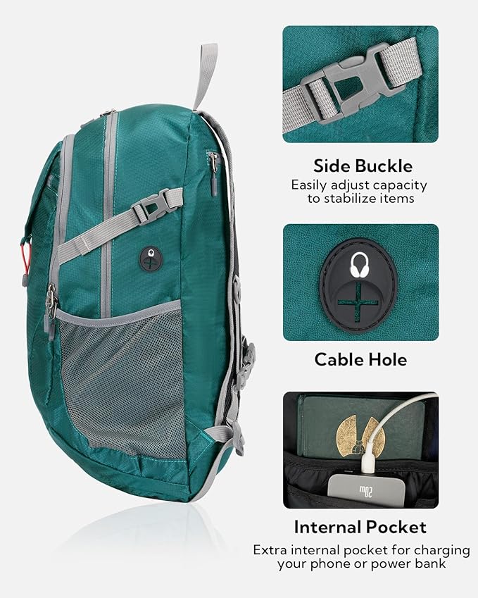 WATERFLY Lightweight Packable Hiking Backpack: 30L Foldable Travel Daypack - Image 4