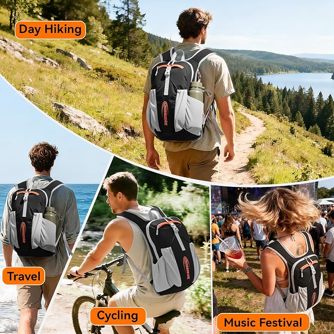 16L Small Hiking Backpack, CROSSGEAR Lightweight Waterproof Foldable Backpack - Image 9