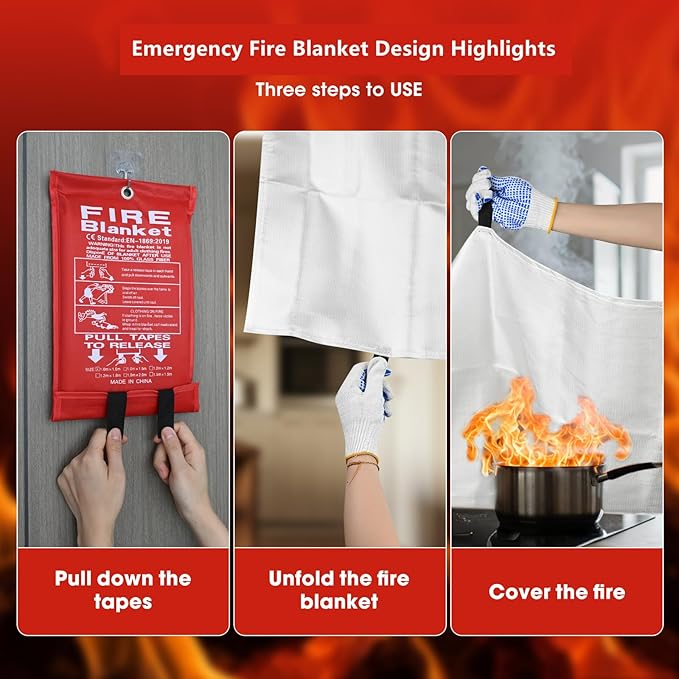 FJNATINH Fire Blankets Emergency - Image 4