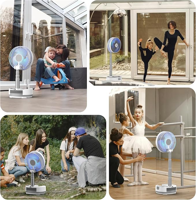 Socool 20000mAh 8" Portable Fan Battery Operated Fans, Oscillating Charging Fan - Image 8
