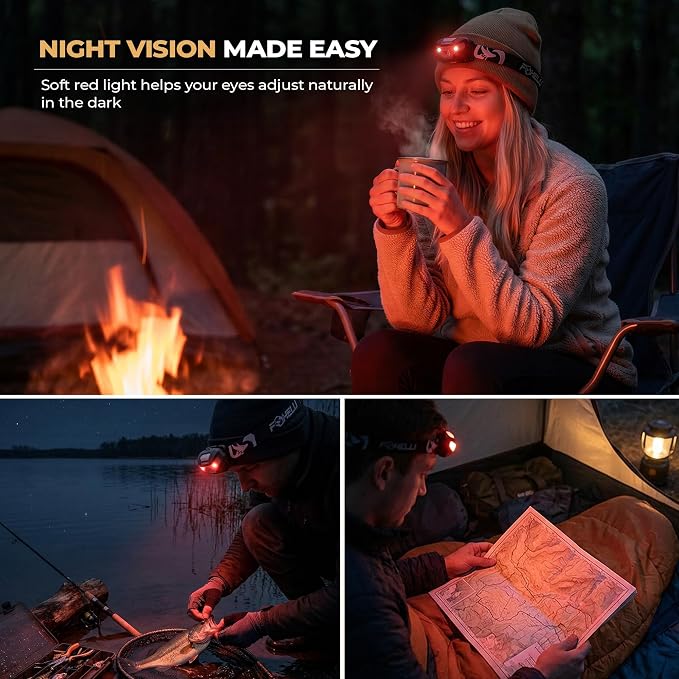 Foxelli USB-C Rechargeable LED Headlamp – Super Bright, Lightweight Head Lamp - Image 7