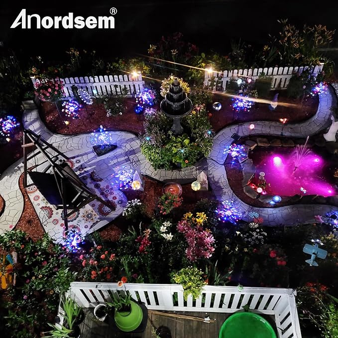 Anordsem Solar Lights Outdoor Waterproof: Garden Light Solar Powered - Image 7