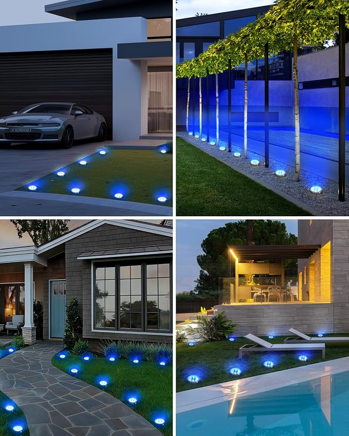 btfarm 16 Pack Solar Lights Outdoor, 8 LED Solar Ground Lights IP65 Waterproof - Image 5
