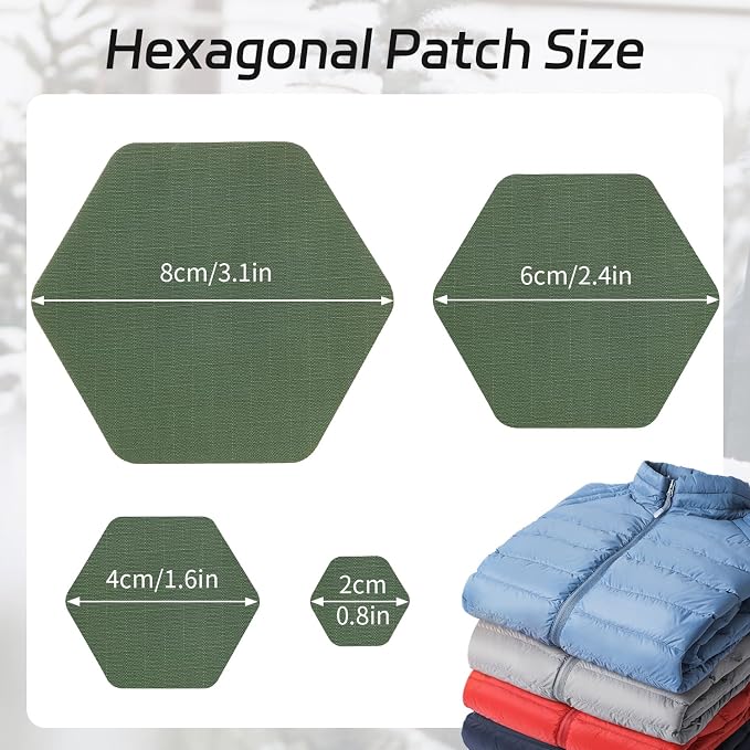 J.CARP 8PCS Nylon Repair Patches, Self Adhesive & Waterproof Patches, Nylon - Image 2