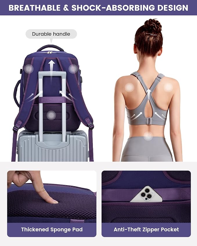 LOVEVOOK Large Travel Backpack for Women, TSA Carry on Backpack for Airplanes - Image 7