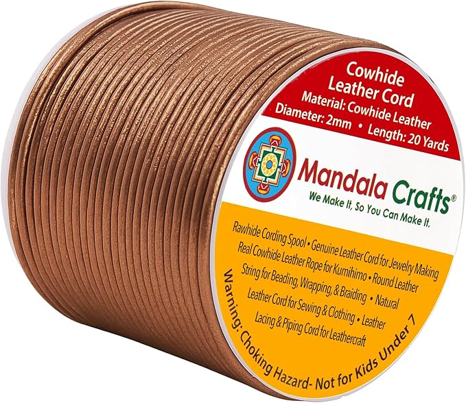 Mandala Crafts Round Genuine Bronze Leather Cord by MandalaCrafts