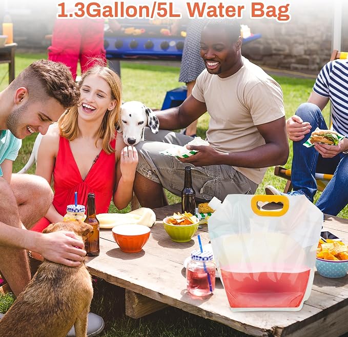 Collapsible Water Container 4-Pack, 1.3Gallon/5L Portable Water Storage Bag - Image 8