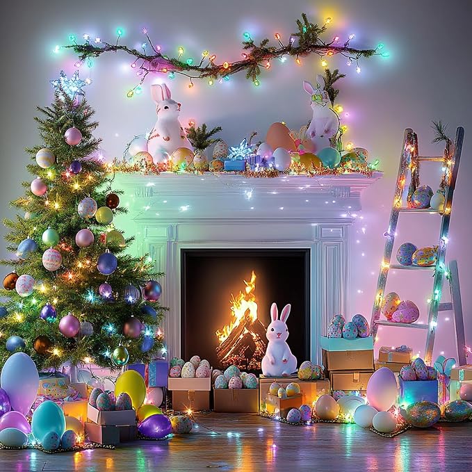 Dazzle Bright 300 LED Easter String Lights, 100 FT Colorful Connectable - Image 3