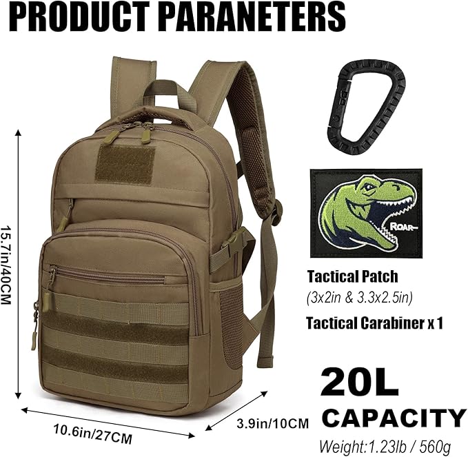 Kids Tactical Backpack Army Molle Bookbag Military Boys Backpack - Image 2