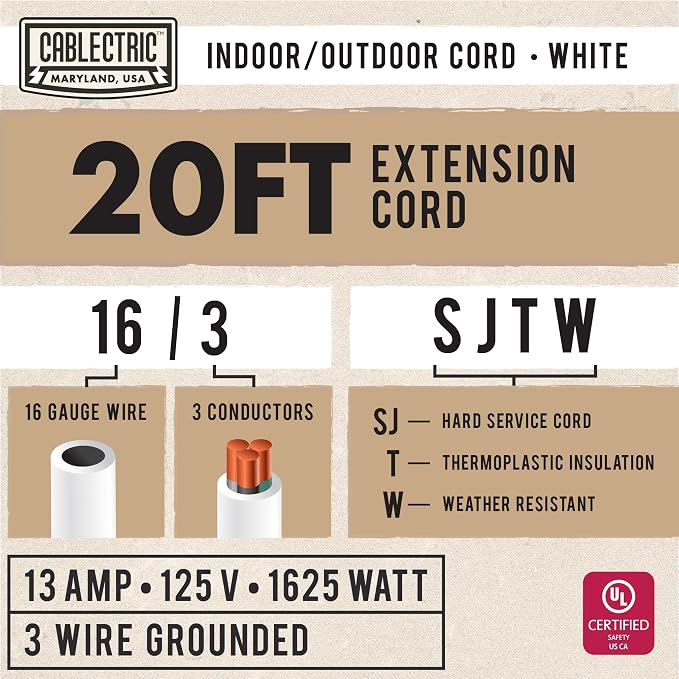 20 Foot Outdoor Extension Cord - Image 2