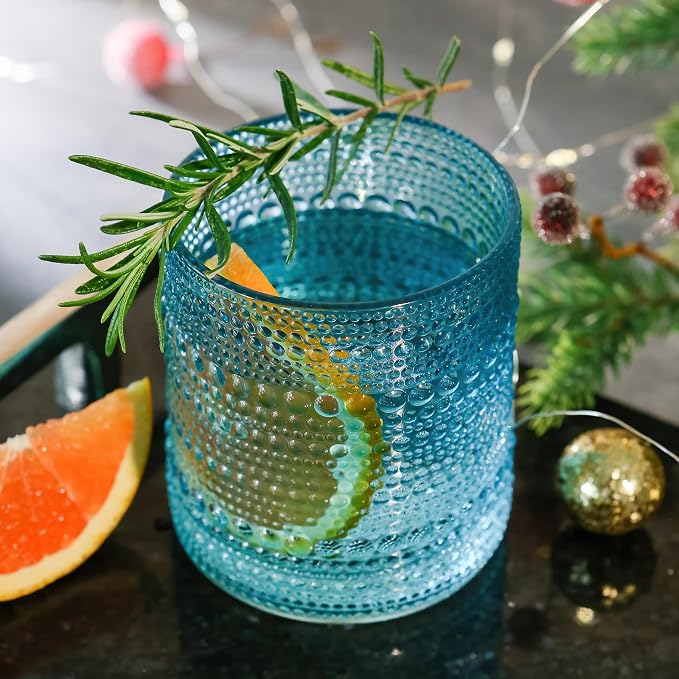 Kate Aspen Hobnail Beaded Drinking Glasses Vintage Glassware Set | Cocktail - Image 3