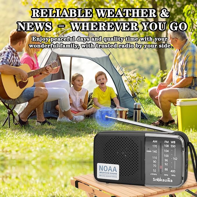Portable AM FM Transistor Radio Battery Operated, NOAA Weather Radio - Image 6