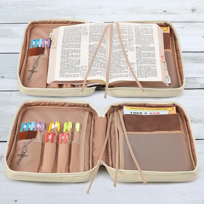 FINDCOZY Bible Cover for Women, Durable Carrying Book Case Church Bag for - Image 3