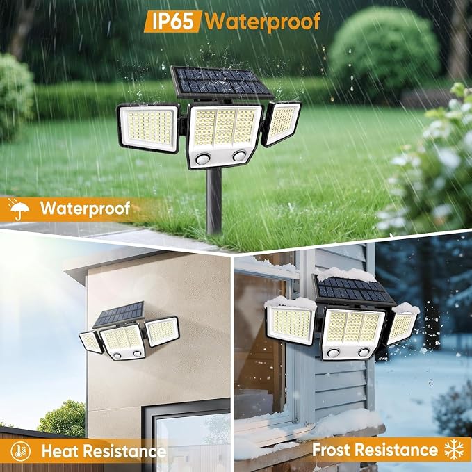 MDCMDCM Solar Motion Sensor Outdoor Lights Waterproof - Image 5