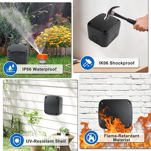 Waterproof Junction Box, Nineleaf IP66 Weatherproof Electrical Project Boxes - Image 3