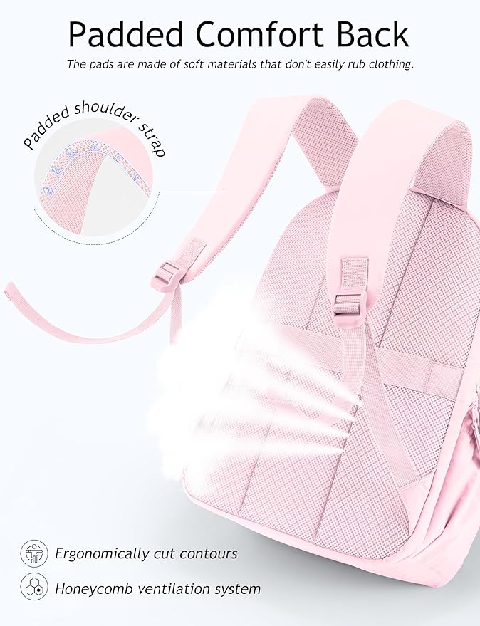 Uselike Travel Backpack for Women, 15.6 Inch Laptop Backpack, Quilted College - Image 4