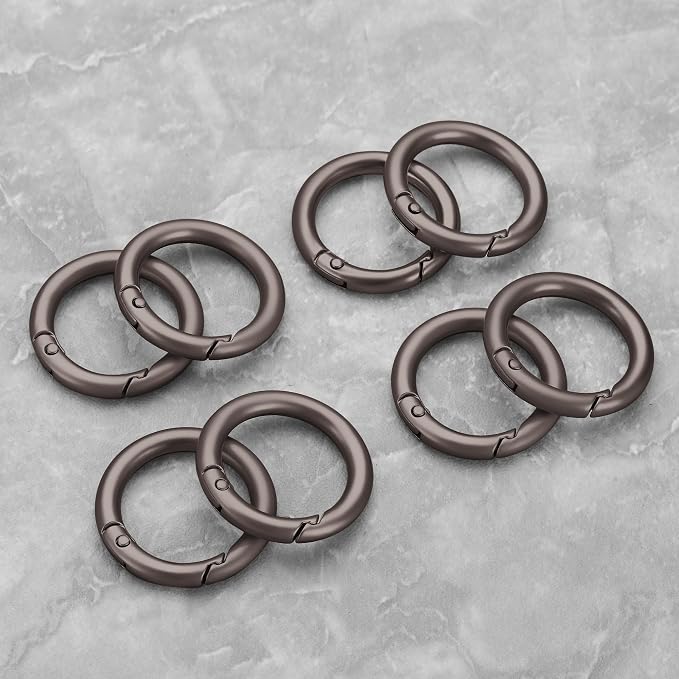 Gkeygo Key Ring Clip, 1 Inch Keychain Rings, 8 Pack Round Carabiner Clip - Image 6
