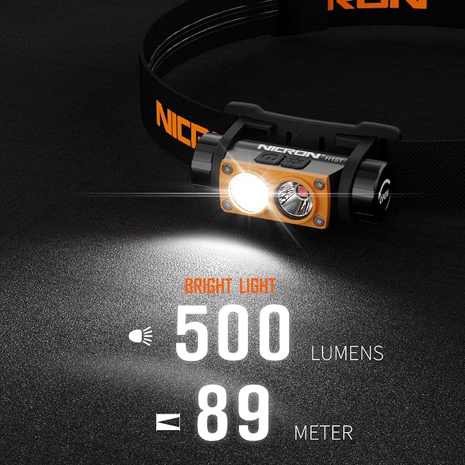 NICRON H15T Headlamp Rechargeable, 500 Lumens LED Headlamp - Image 4