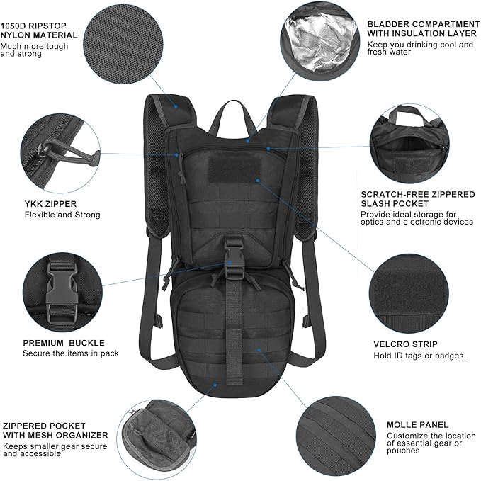 Unigear Tactical Hydration Packs Backpack 1050D - Image 2