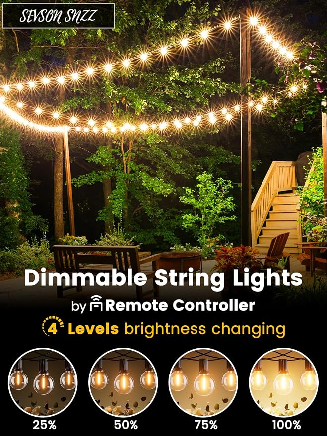 Outdoor String Lights with Remote 50FT - Image 2