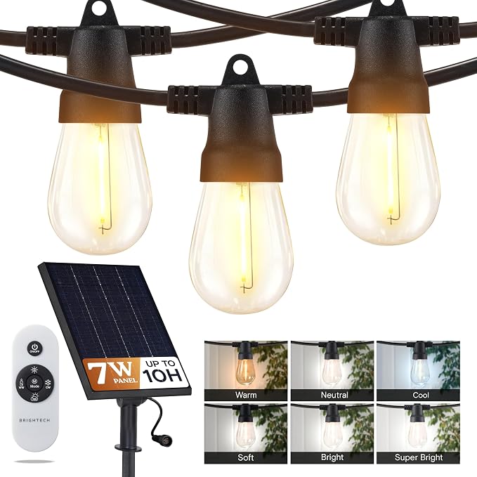 Brightech 104 FT Ambience Pro Solar Powered Outdoor LED String Lights by Brightech