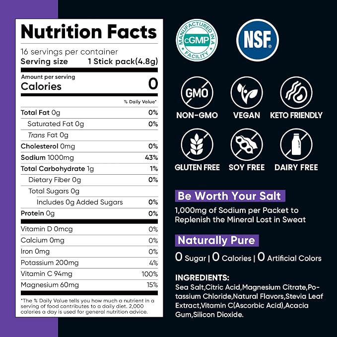 Venture Pal High Sodium Electrolyte Powder Packets | Sugar Free Hydration Drink - Image 8
